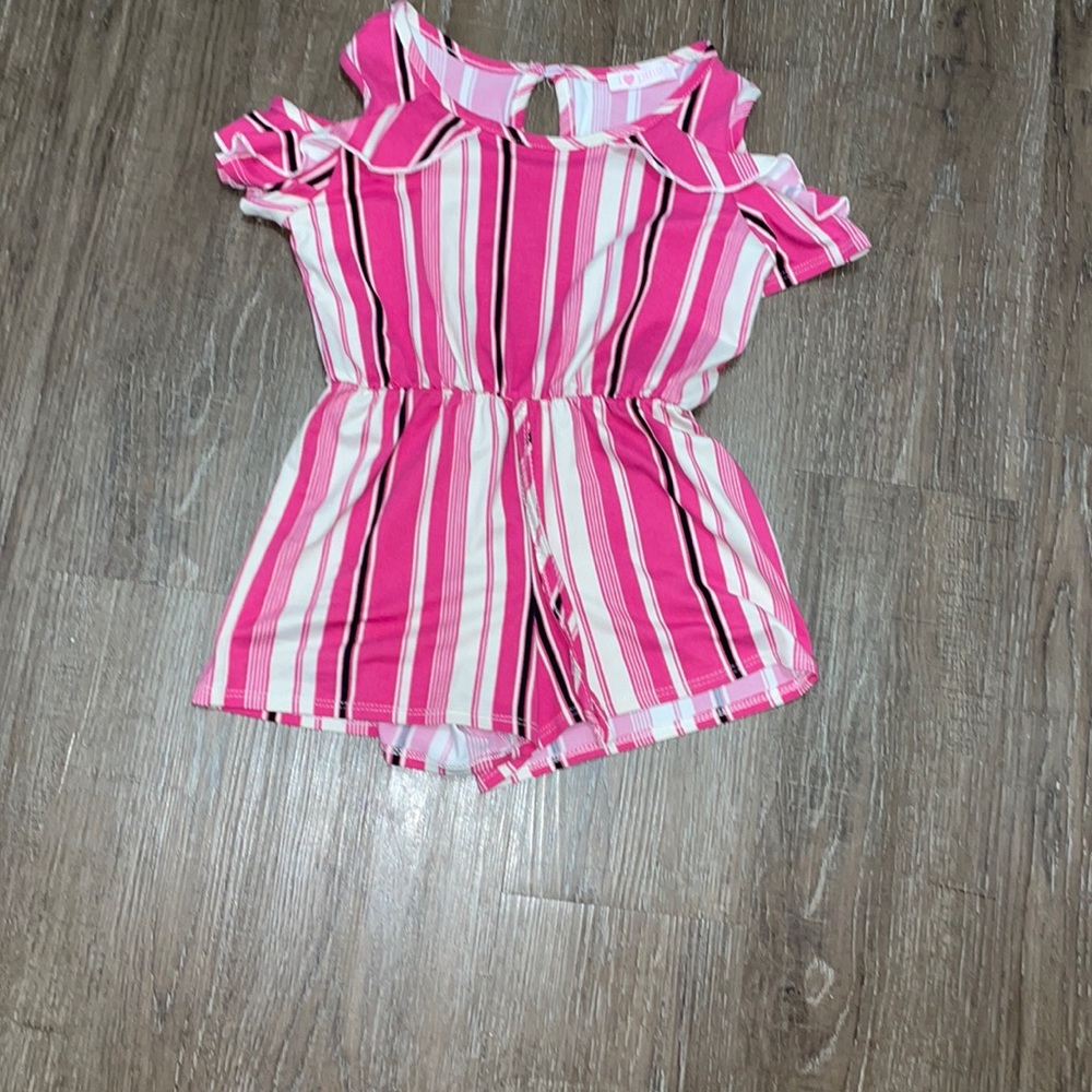 Pinc Girl Size 6 Black/White/Pink Romper